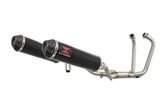 Twin Exhaust System 370mm Round Black Stainless Carbon Silencer SUZUKI GW 250 Inazuma 2012-2017 Black Widow