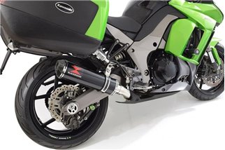 4-2 Panniers De Cat Sistema Di Scarico 370 mm Round Nero In Acciaio Inox Terminali Silenziatori KAWASAKI Z1000 SX 2010-2019 Blac