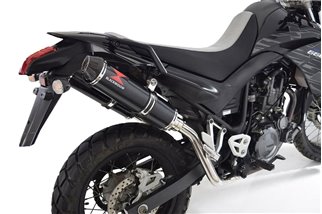 370 mm Runde Endrohre In Schwarz Und Karbonstahl YAMAHA XT 660 XT660X XT660R 2004-2016 Black Widow