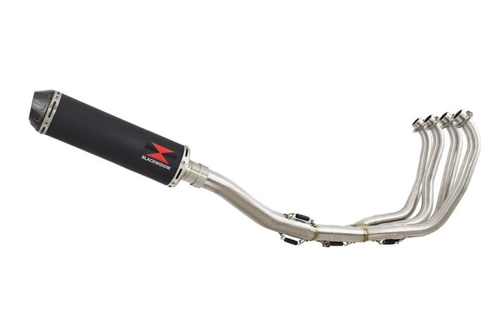 Exhaust System 370mm Round Black Stainless Carbon Silencer YAMAHA YZF1000 R Thunderace 1996-2003 Black Widow