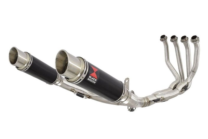 4-2 De-Cat Performance Exhaust System 230mm GP Round Black Stainless Silencers KAWASAKI Z900RS & Cafe Black Widow