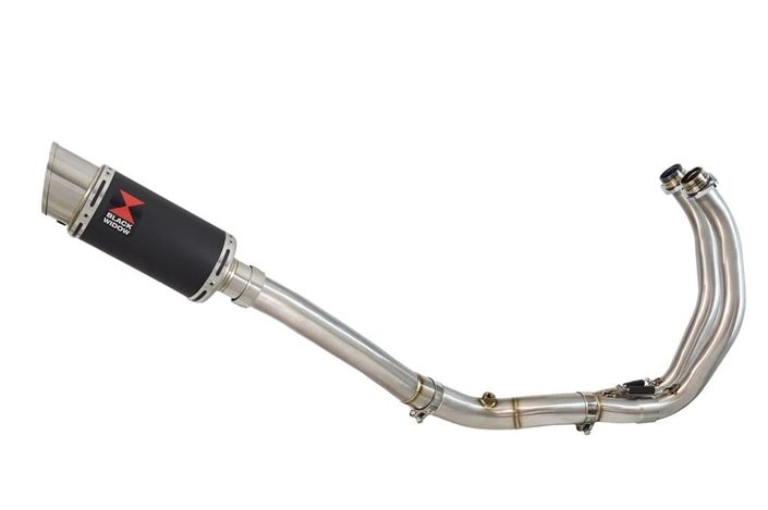 De-cat High Level Exhaust System 200mm Round Black Stainless Silencer YAMAHA YZF-R7 2021-2022 R7 Black Widow