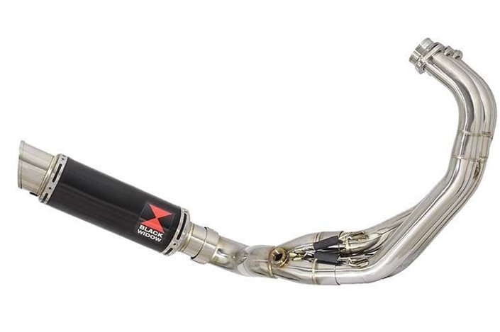 De-Cat Exhaust System 230mm GP Round Black Stainless Silencer YAMAHA FJ09 FZ09 Black Widow