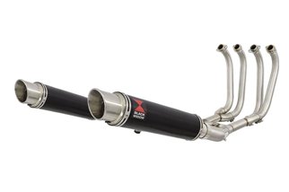 4-2 Exhaust System 350mm GP Round Black Stainless Silencers SUZUKI GSX1400 Black Widow