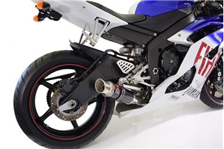 De-Cat Auspuff 230 mm Gp Runder Schwarzer Edelstahl-Schalldämpfer YAMAHA R6 YZF600 2006-2016 Black Widow