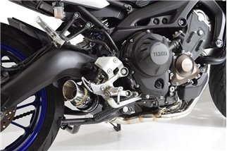 De-Cat Auspuff 230 mm Gp Runder Schwarzer Edelstahl-Schalldämpfer YAMAHA MT09 MT-09 Tracer: Tracer GT Black Widow