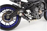 De-Cat 350 mm Gp Runder Schwarzer Edelstahl-Auspuffschalldämpfer YAMAHA MT09 2013-2020 Black Widow