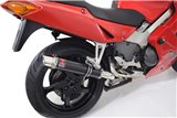 Full Exhaust System + 350mm GP Round Black Stainless Silencer HONDA VFR800F VFR 800 1997-2003 (RC46) Black Widow