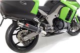 4-2 Panniers De Cat Scarico 360mm Gp Round Nero Silenziatori In Acciaio KAWASAKI Z1000 SX 2010-2019 Black Widow