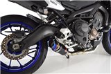 De-cat Exhaust System 200mm Round Blue Tip Black Stainless Silencer YAMAHA MT09 2013-2020 Black Widow