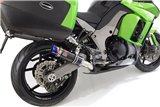 4-2 Koffer Deat Auspuff 230 mm Gp Runde Spitze Blau Schwarz Edelstahl Schalldämpfer KAWASAKI Z1000 SX 2010-2019 Black Widow