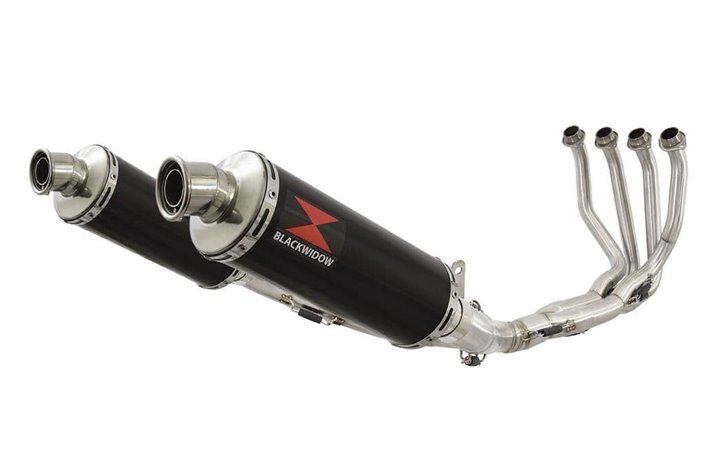 4-2 De-Cat Performance Exhaust System 300mm Round Black Stainless Silencers KAWASAKI Z900RS & Cafe Black Widow