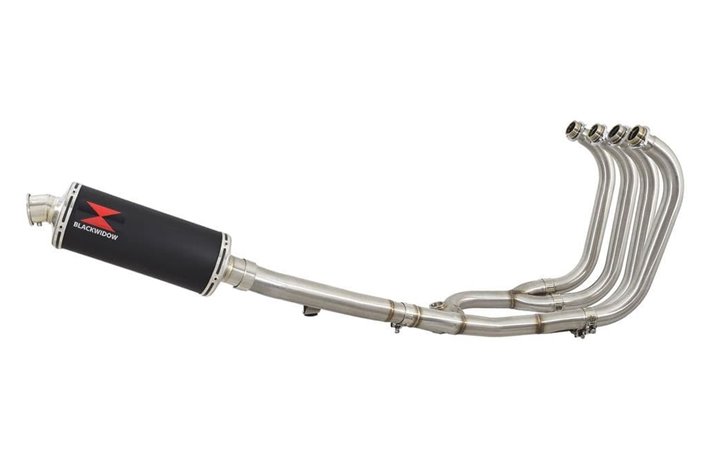 4-1 Full Exhaust System + 300mm Round Black Stainless Silencer SUZUKI GSX1400 Black Widow