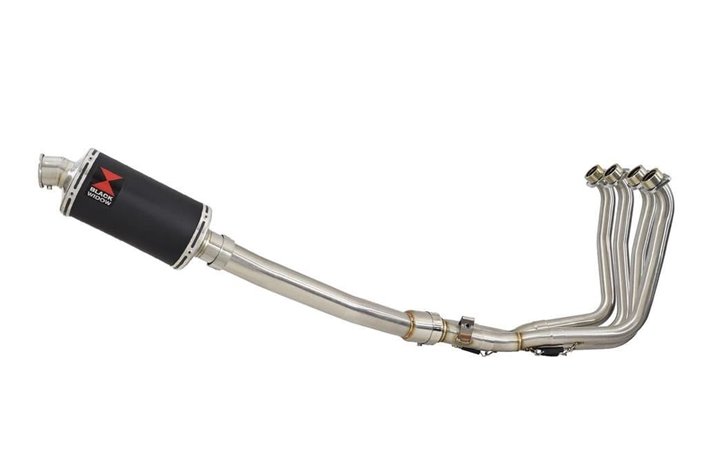 Exhaust System with 230mm Oval Black Stainless Silencer YAMAHA Yamaha YZF R1 1998-2001 Black Widow