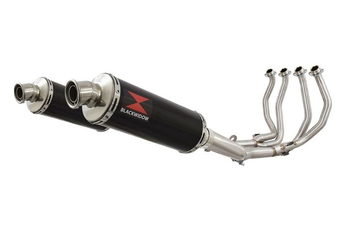 4-2 Performance Exhaust System 300mm Round Black Stainless Silencer SUZUKI GSX1300R Hayabusa 1999-2007 Black Widow