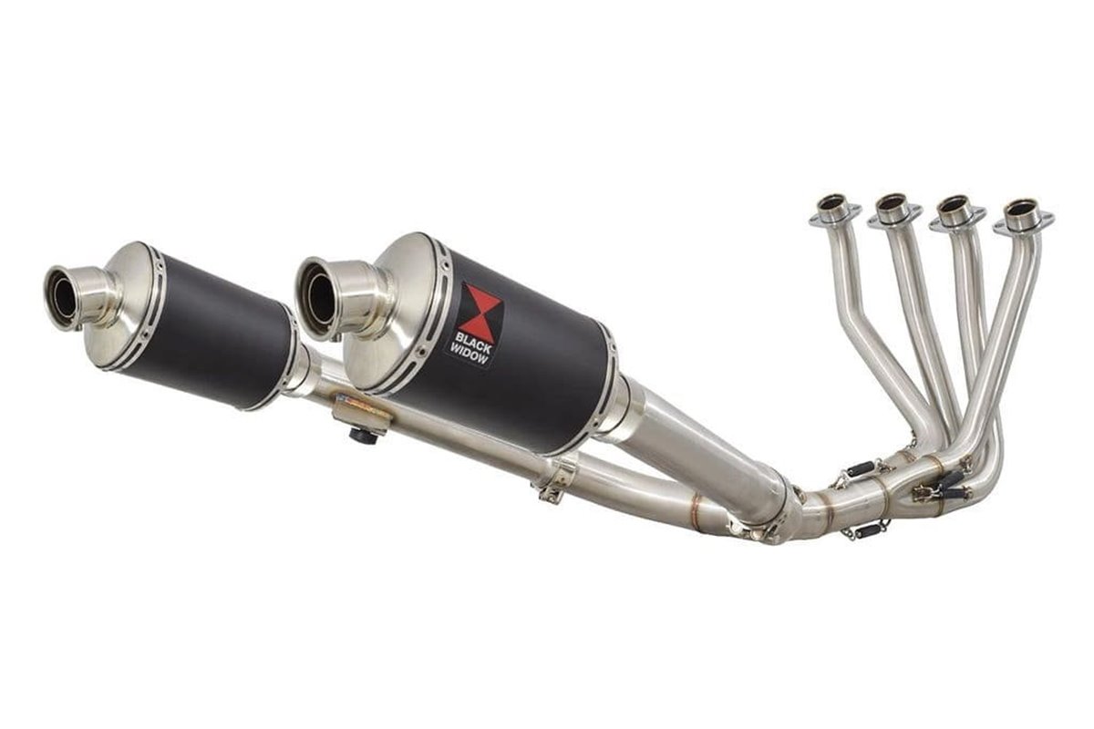 4-2 Exhaust System + 230mm Oval Black Stainless Silencers HONDA CB 1100 X11 Black Widow