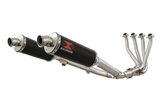 4-2 Exhaust System + 300mm Round Black Stainless Silencers HONDA CB 1100 X11 Black Widow