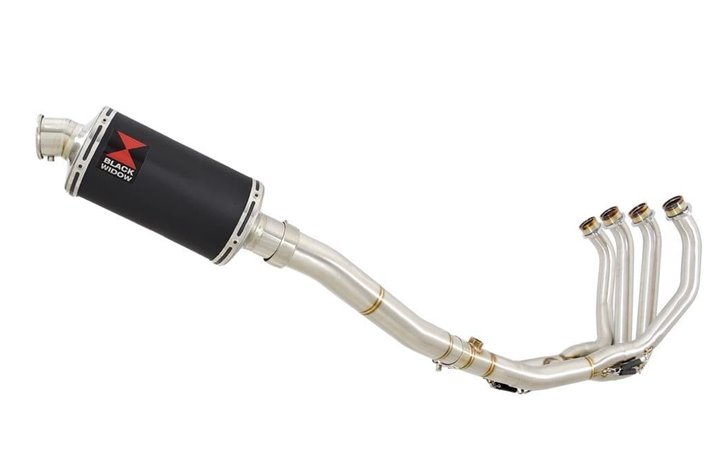 De Cat High Level Exhaust System 230mm Oval Black Stainless Silencer YAMAHA R6 YZF600 2017-2020 (RJ27) Black Widow