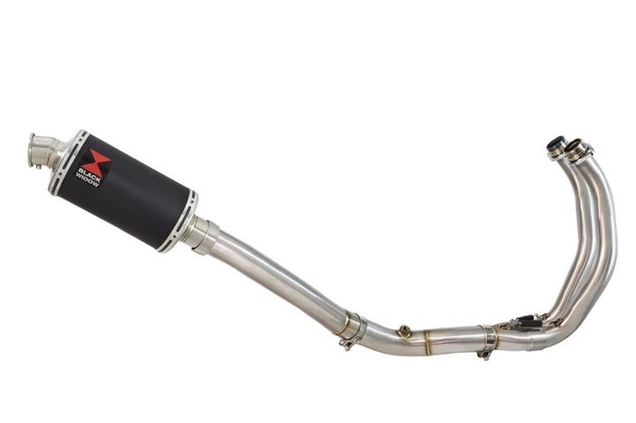 De-cat High Level Exhaust System 230mm Oval Black Stainless Silencer YAMAHA YZF-R7 2021-2022 R7 Black Widow