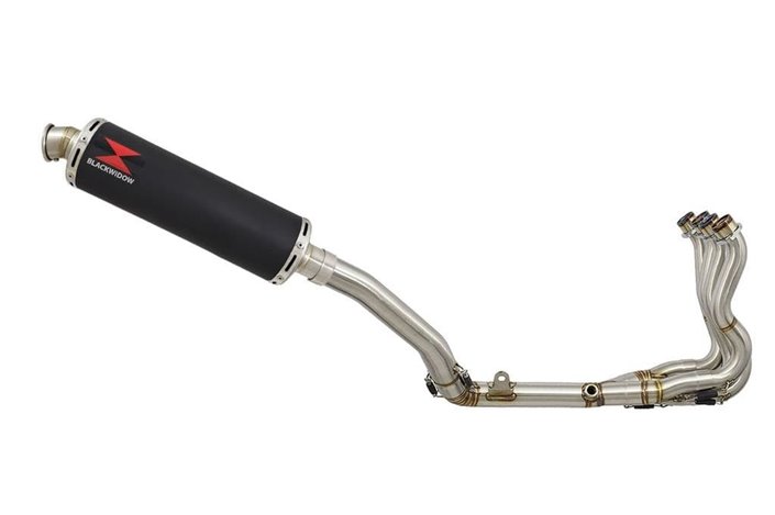 De Cat Exhaust System + 400mm Round Black Stainless Silencer SUZUKI GSXR 750 K6 K7 2006-2007 Black Widow