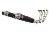 4-2 Exhaust System 350mm Round Black Stainless Silencers YAMAHA XJR1300 XJR 1300 1998 - 2006 Black Widow