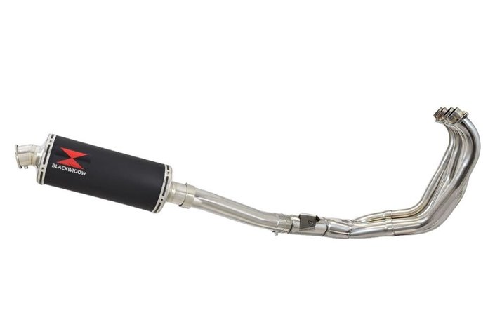 Exhaust System with 300mm Round Black Stainless Silencer YAMAHA FZR1000 FZR 1000 EXUP Black Widow