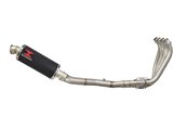 High Level De-Cat Exhaust System 300mm Round Black Silencer HONDA CBR650F 2014-2020 Black Widow