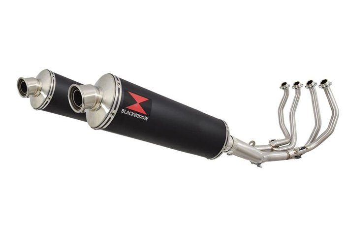 4-2 Performance Exhaust System 400mm Oval Black Stainless Silencer SUZUKI GSX1300R Hayabusa 1999-2007 Black Widow