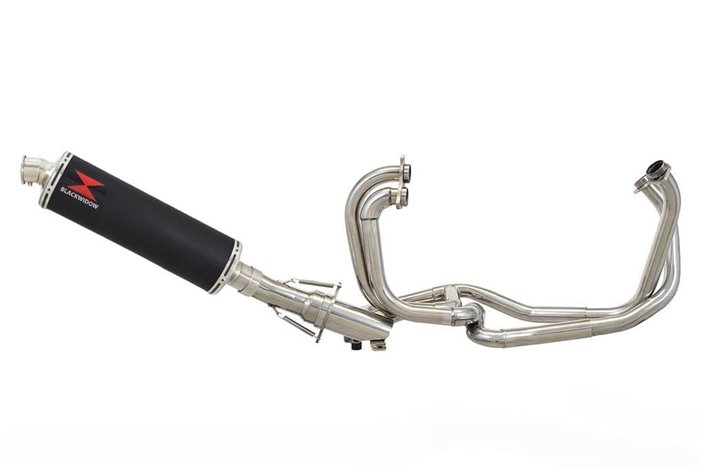 Full Exhaust System 400mm Oval Black Stainless Silencer HONDA VFR 750 FL-FP 1990-1993 Black Widow