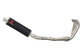 High Level De-Cat Exhaust System 400mm Oval Black Stainless Silencer HONDA CB650F 2014-2020 Black Widow