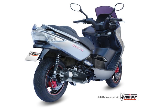 Komplette Auspuffanlage 1 in 1 Escape Mivv Urban Edelstahl Kymco Xciting 300 2007 - 2014