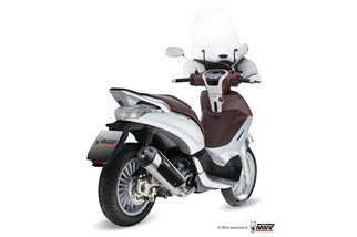 Komplette Auspuffanlage 1 in 1 Escape Mivv Urban Edelstahl Piaggio Beverly 300 2010 - 2013