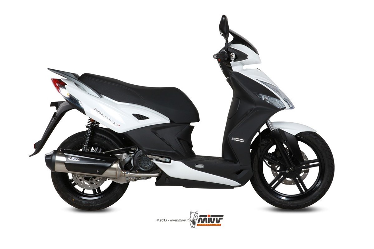 Komplette Auspuffanlage 1 in 1 Escape Mivv Urban Edelstahl Kymco Agility 200 R16+ 2014 - 2016