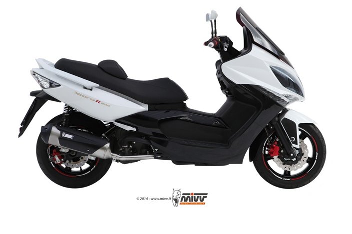 Komplette Auspuffanlage 1 in 1 Escape Mivv Urban Edelstahl Kymco Xciting 500 2005 - 2014