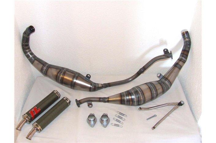 Système Complet D'Échappement Jl Exhausts Style Gp En Acier Doux Aprilia Rs250 1998-2002