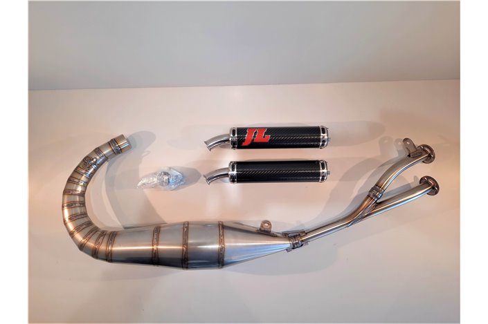 EXHAUST EXPANSION CHAMBER PIPE JIM LOMAS APRILIA RS 125 STAINLES STEEL CARBON