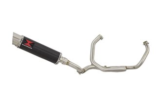 De Cat Collector Race Exhaust System 360mm GP Round Carbon Silencer SUZUKI SV 650 2016-2021 Black Widow