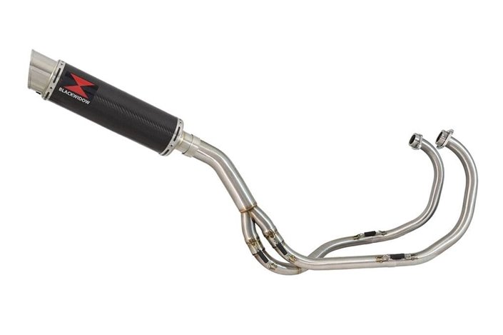 Exhaust System with 360mm GP Round Carbon Silencer KAWASAKI KLE 500 Black Widow