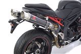 Kit Terminale Di Scarico Doppio 360mm Gp Round Carbonio TRIUMPH Speed Triple 1050 S R 2011-2015 Black Widow