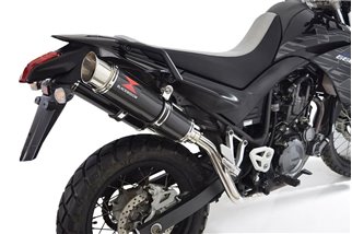 Terminali Di Scarico 360mm Gp Round Carbon YAMAHA XT 660 XT660X XT660R 2004-2016 Black Widow