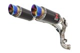 Doppio Silenziatore In Carbonio Con Punta Tonda Blu Da 200 mm E Tubo Di Scarico De Cat Eliminator KTM 790 Duke 2018-2020 Black W