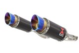 4-2 Auspuffanlagen 200 mm Runde Spitze, Kohlenstoffblau KAWASAKI Z1000 R 2010-2020 Black Widow