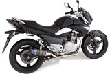 Double Silencieux D'Echappement 200mm Embout Rond Carbone Bleu SUZUKI GW 250 Inazuma 2012-2017 Black Widow