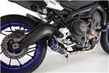 De-cat Exhaust System 200mm Round Blue Tip Carbon Silencer YAMAHA MT09 2013-2020 Black Widow