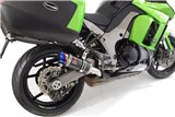 4-2 Con Silenziatori Di Scarico Borse Laterali 200mm Punta Tonda Blu Carbonio KAWASAKI Z1000 2010-2019 Black Widow