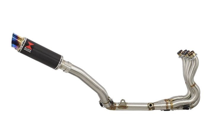 De Cat Exhaust System + 230mm GP Round Blue Tip Carbon Silencer SUZUKI GSXR 750 K6 K7 2006-2007 Black Widow