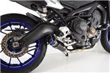 De-cat Exhaust System 230mm GP Round Blue Tip Carbon Silencer YAMAHA MT09 2013-2020 Black Widow