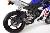 Scarico De-Cat 230mm Gp Round Blue Tip Silenziatore In Carbonio YAMAHA R6 YZF600 2006-2016 Black Widow