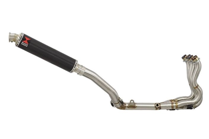 De Cat Exhaust System + 350mm Round Carbon Silencer SUZUKI GSXR 750 K6 K7 2006-2007 Black Widow