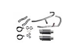 Full exhaust system round carbon silencers 200mm kawasaki gpz500s 1987 2007